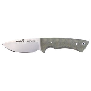 Compra aquí tu Cuchillo Muela RHINO-SV.G/K con hoja de acero Sandvik 14C28N de 10 cm y empuñadura de micarta canvas verde de 12,5 cm, ¡Somos su tienda en Albacete!
