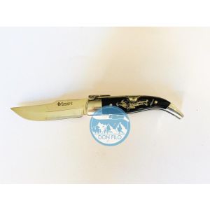 Navaja clásica albaceteña teja aluminio metacrilato con dibujo Nº0 de Antonio Roncero