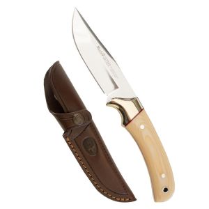Muela Cuchillo SETTER-11B hoja de acero MoVa de 11 cm y empuñadura de micarta blanca.