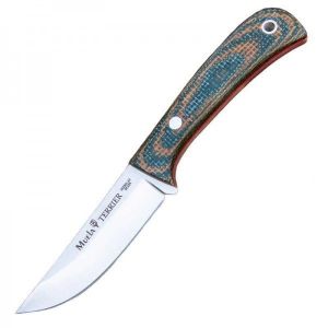 Compra aquí tu Cuchillo Muela TERRIER-9G/K con hoja de acero Nitro-42 de 9 cm y empuñadura de micarta de 10 cm., ¡Somos su tienda en Albacete!