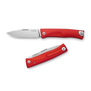 Navaja italiana LIONSTEEL TL A RS con hoja de acero M390 de 8 cm y empuñadura de aluminio roja