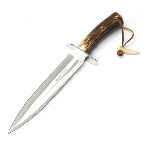 Muela cuchillo de caza VIKINGO VIKINGO-23A con hoja de acero inoxidable MoVa de 23 cm y empuñadura de asta de ciervo de 13