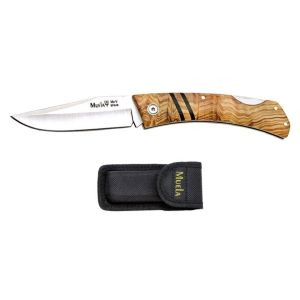 Muela Navaja ZX-8.OL hoja de acero MoVa de 8 cm y empuñadura de madera de olivo.